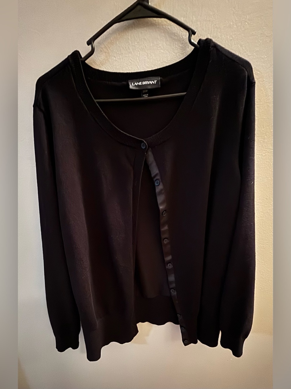 Lane Bryant Black Button-Front Knit Cardigan
